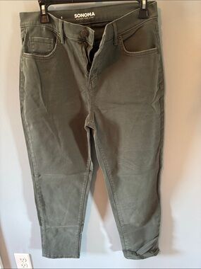 Sonoma Olive Green Straight-Leg Pants